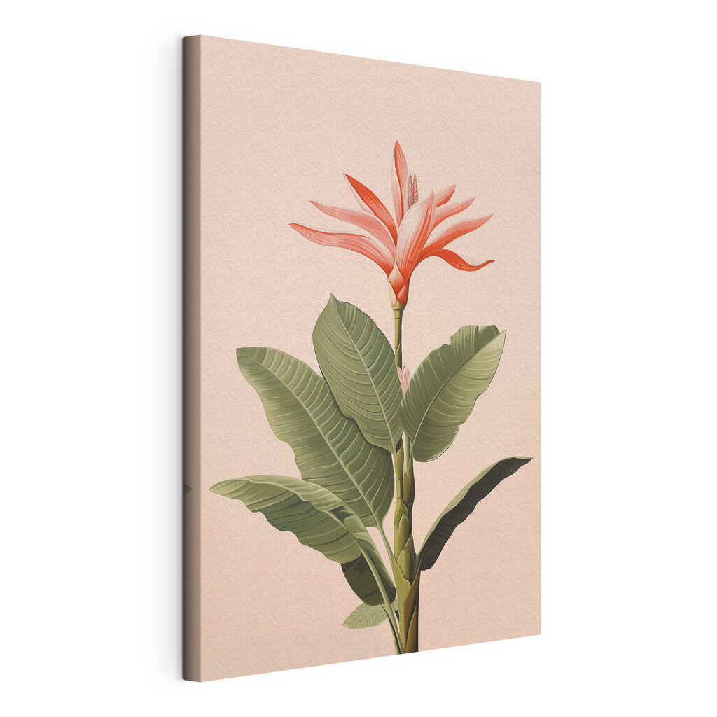 Painting of a flower and leaves Painting of a flower and leaves