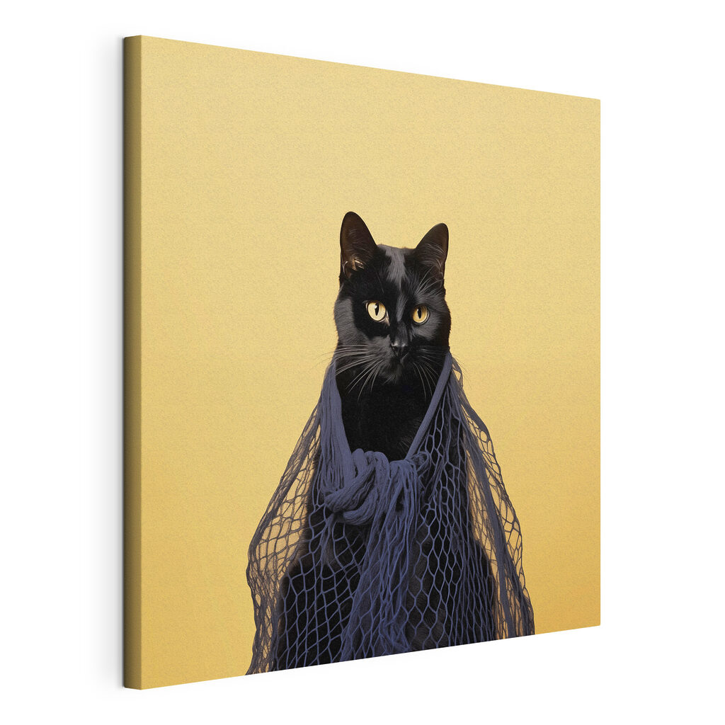 Cat wearing a net Cat wearing a net