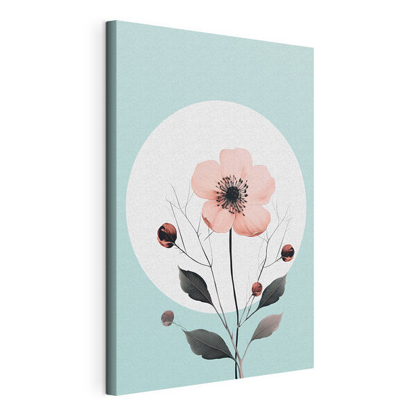 Cuadros Cuadros Flor rosa con el centro y las hojas negros (SKU: s43994)
