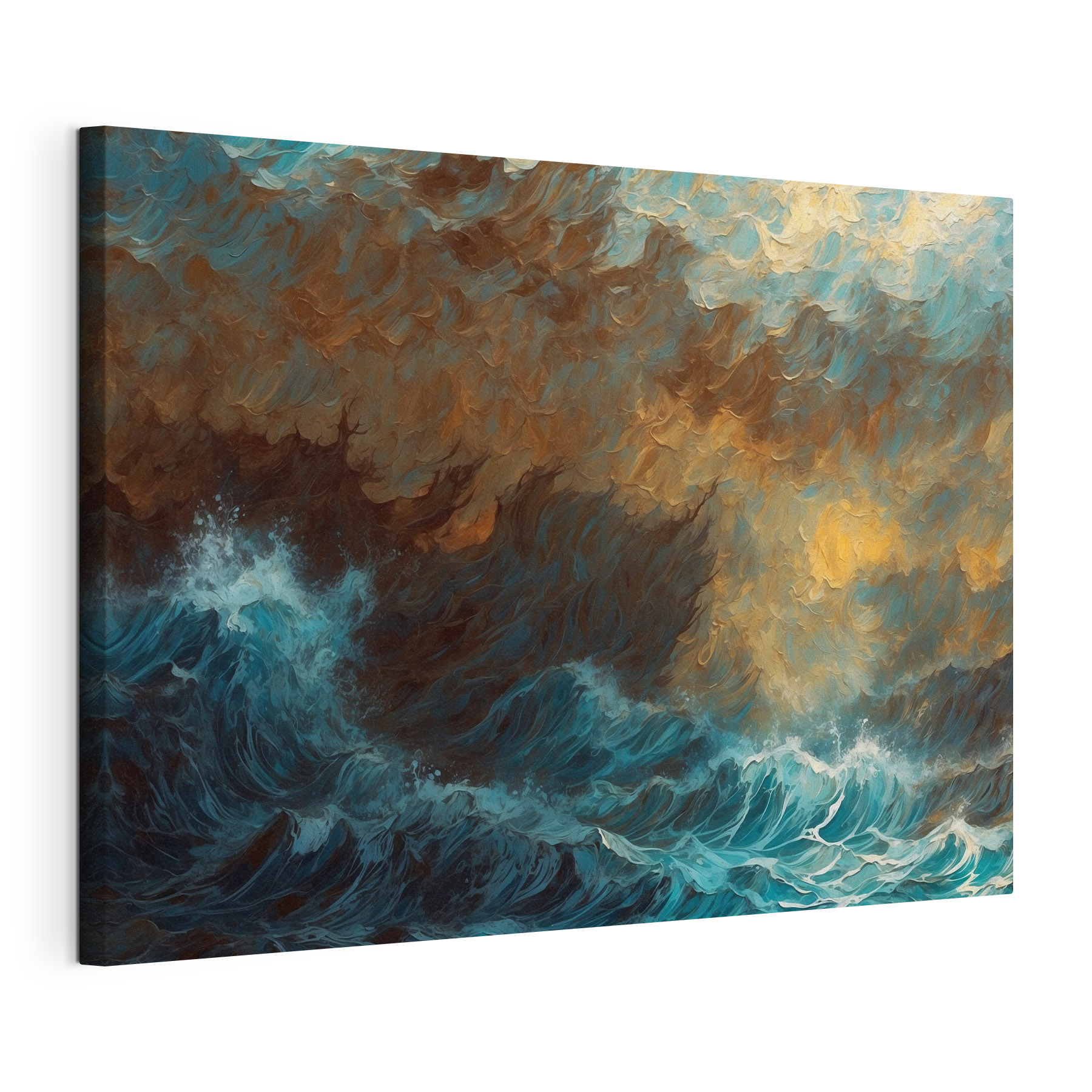 Painting of waves crashing into the ocean Painting of waves crashing into the ocean