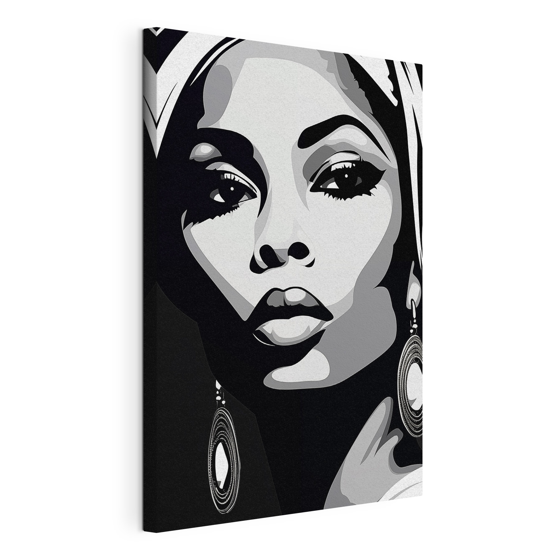 Woman with large earrings Woman with large earrings