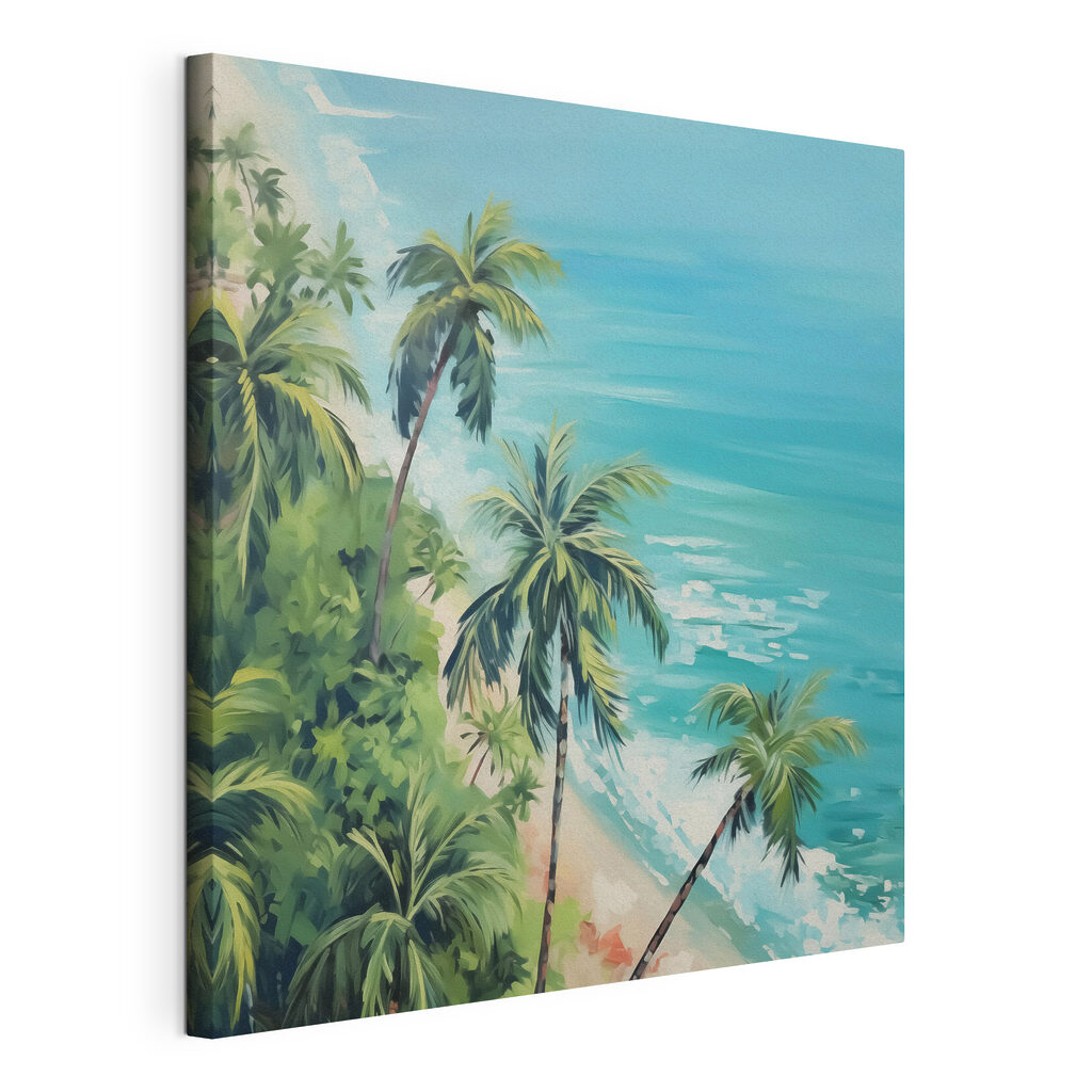 Beach with palm trees and blue water Beach with palm trees and blue water
