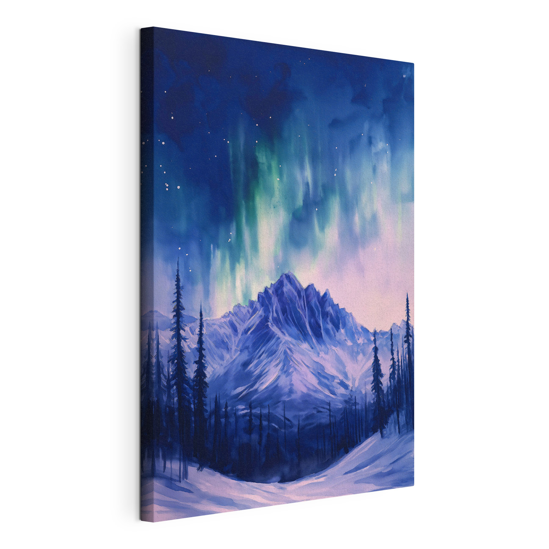 Enchanted night in a snowy landscape Enchanted night in a snowy landscape