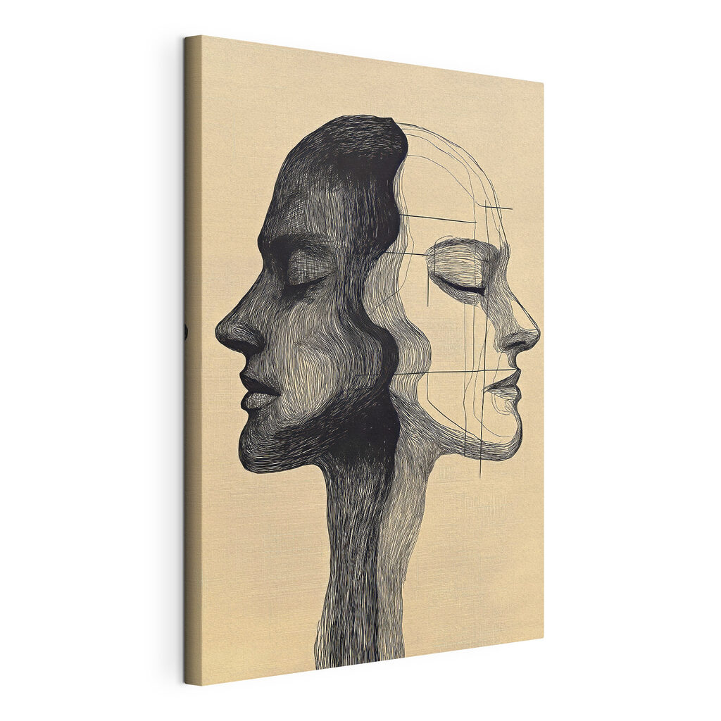 Drawing of a man and a woman's face Drawing of a man and a woman's face