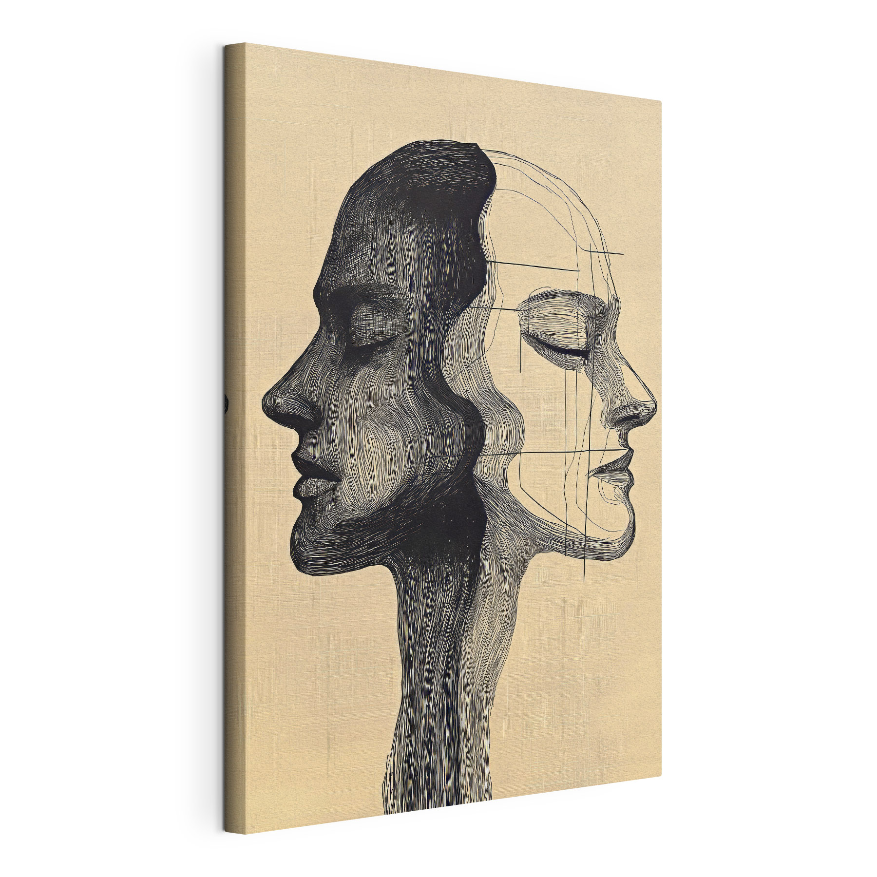 Drawing of a man and a woman's face Drawing of a man and a woman's face