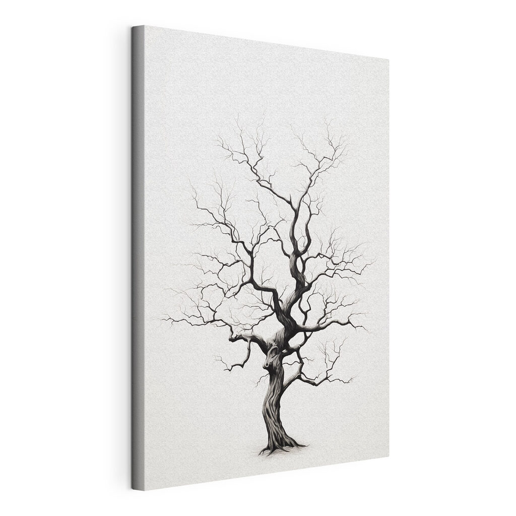Black and white drawing of a tree