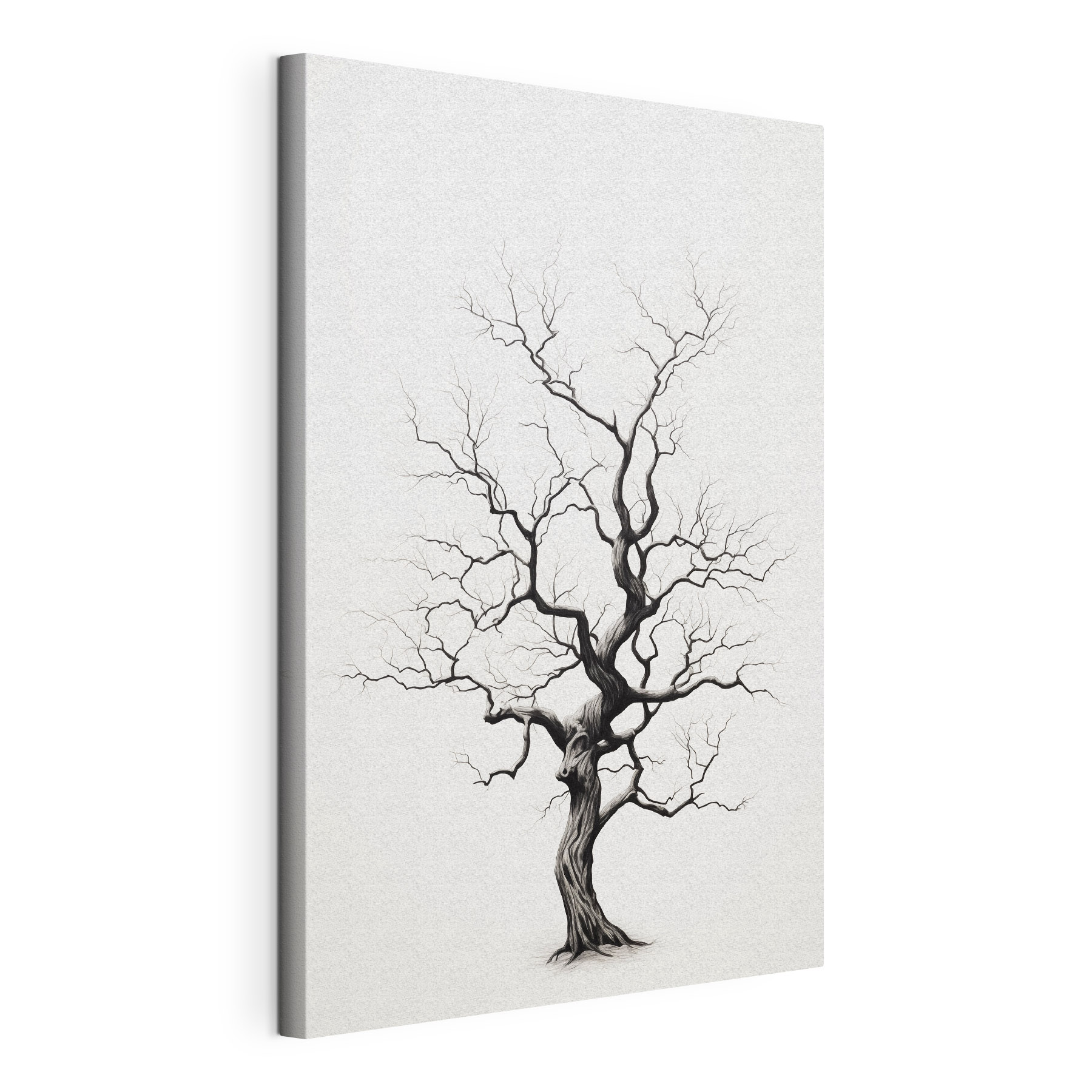 Black and white drawing of a tree