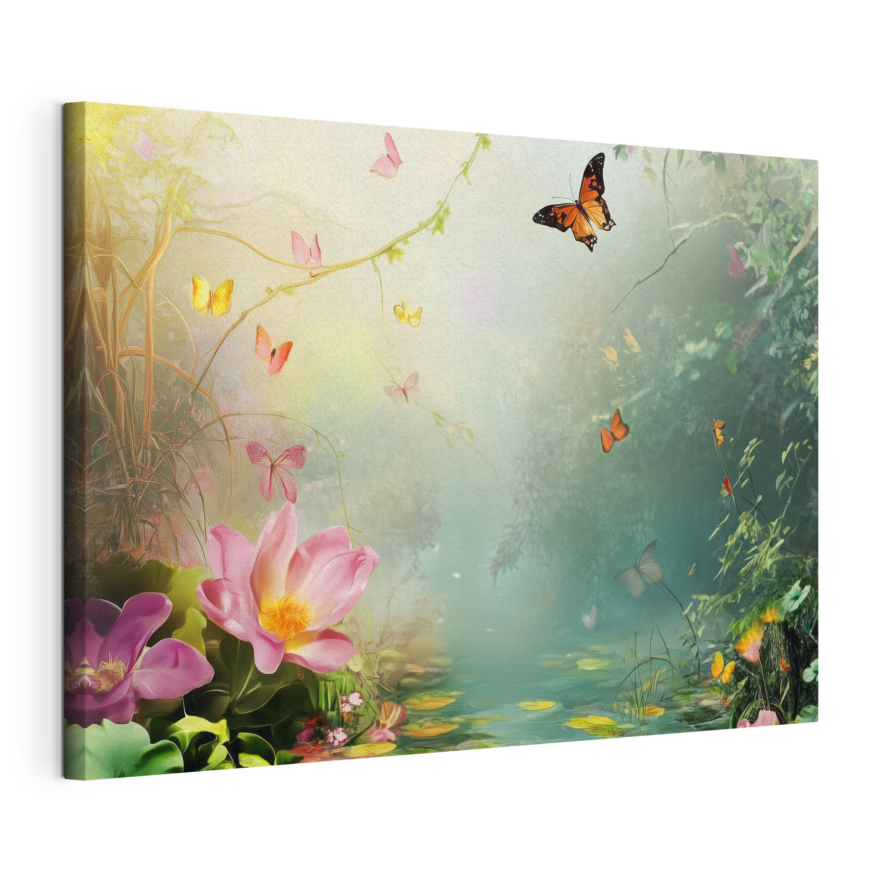 Butterfly and flowers in a forest Butterfly and flowers in a forest