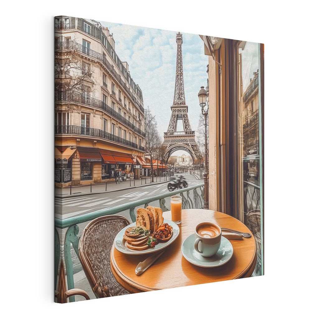 Table with a plate of food and a cup of coffee on it Table with a plate of food and a cup of coffee on it