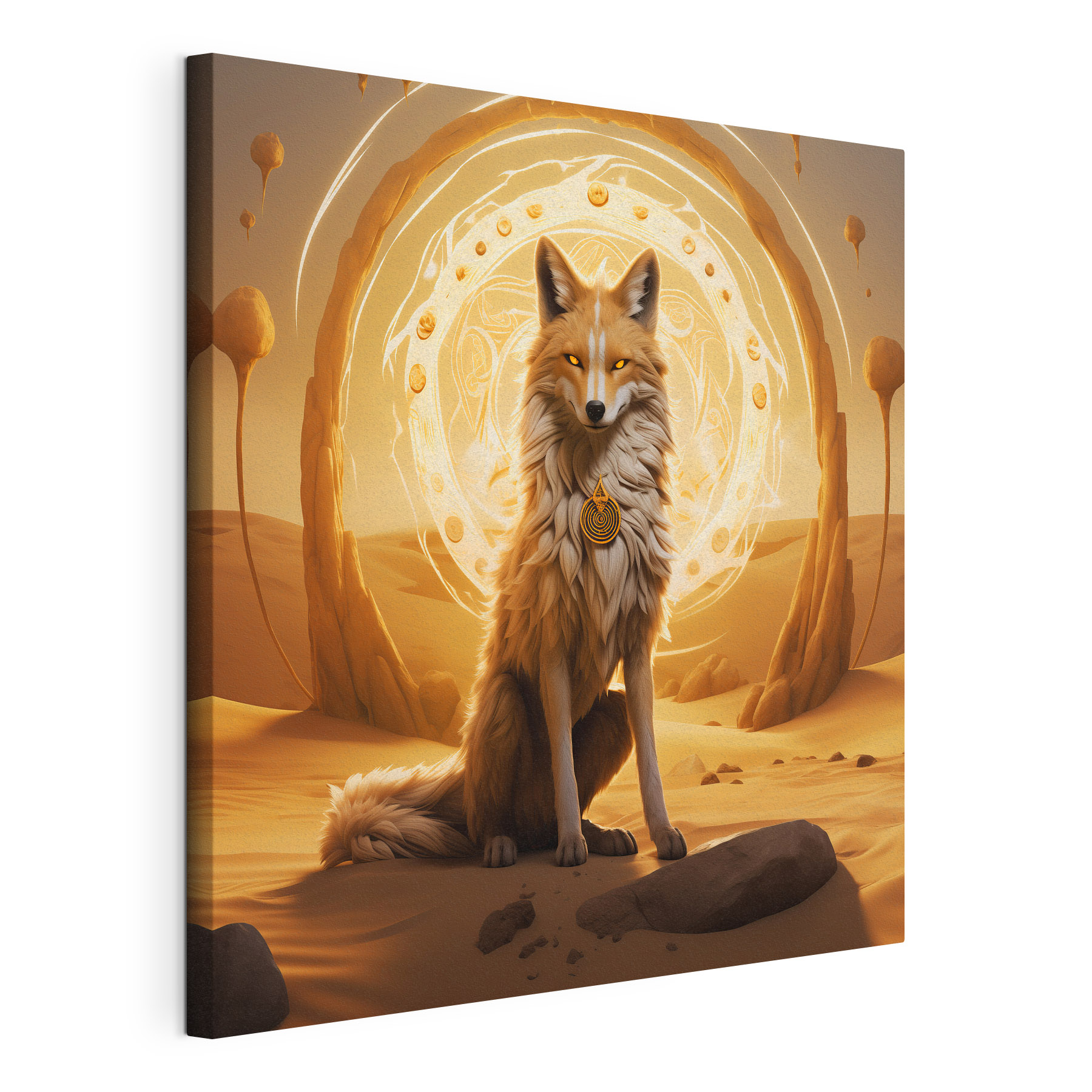 Fox sitting in a desert Fox sitting in a desert