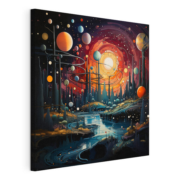 Cuadros Paisaje con árboles y planetas (SKU: s44249) Cuadros Cuadros Paisaje con árboles y planetas (SKU: s44249)