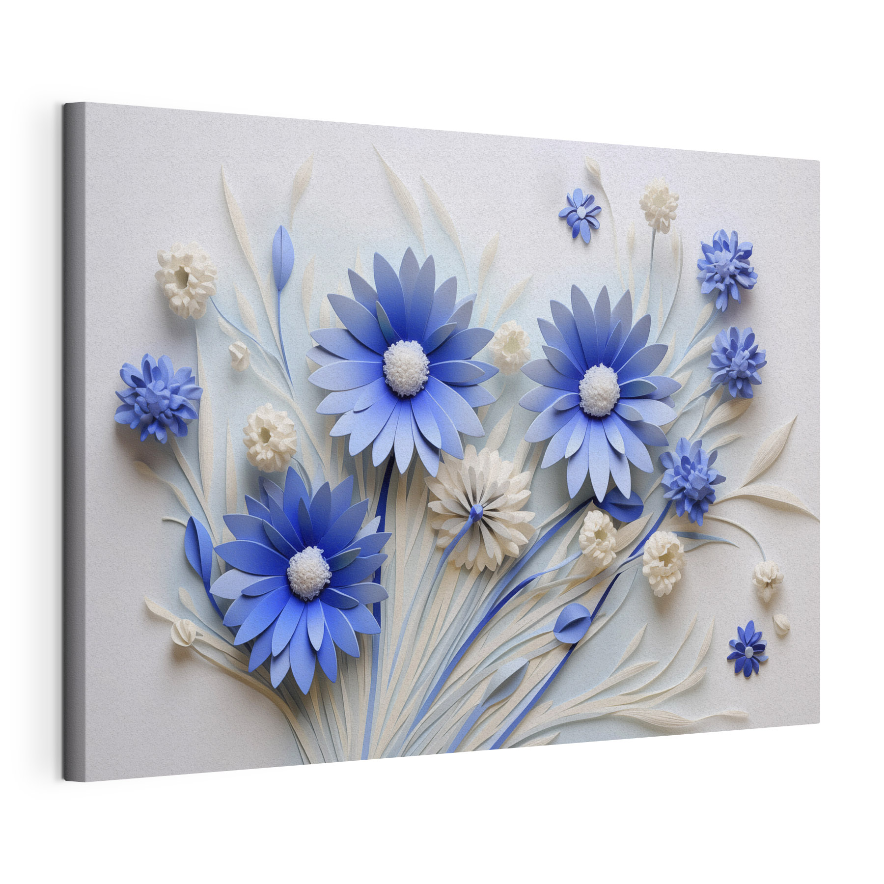 Blue and white paper flowers Blue and white paper flowers