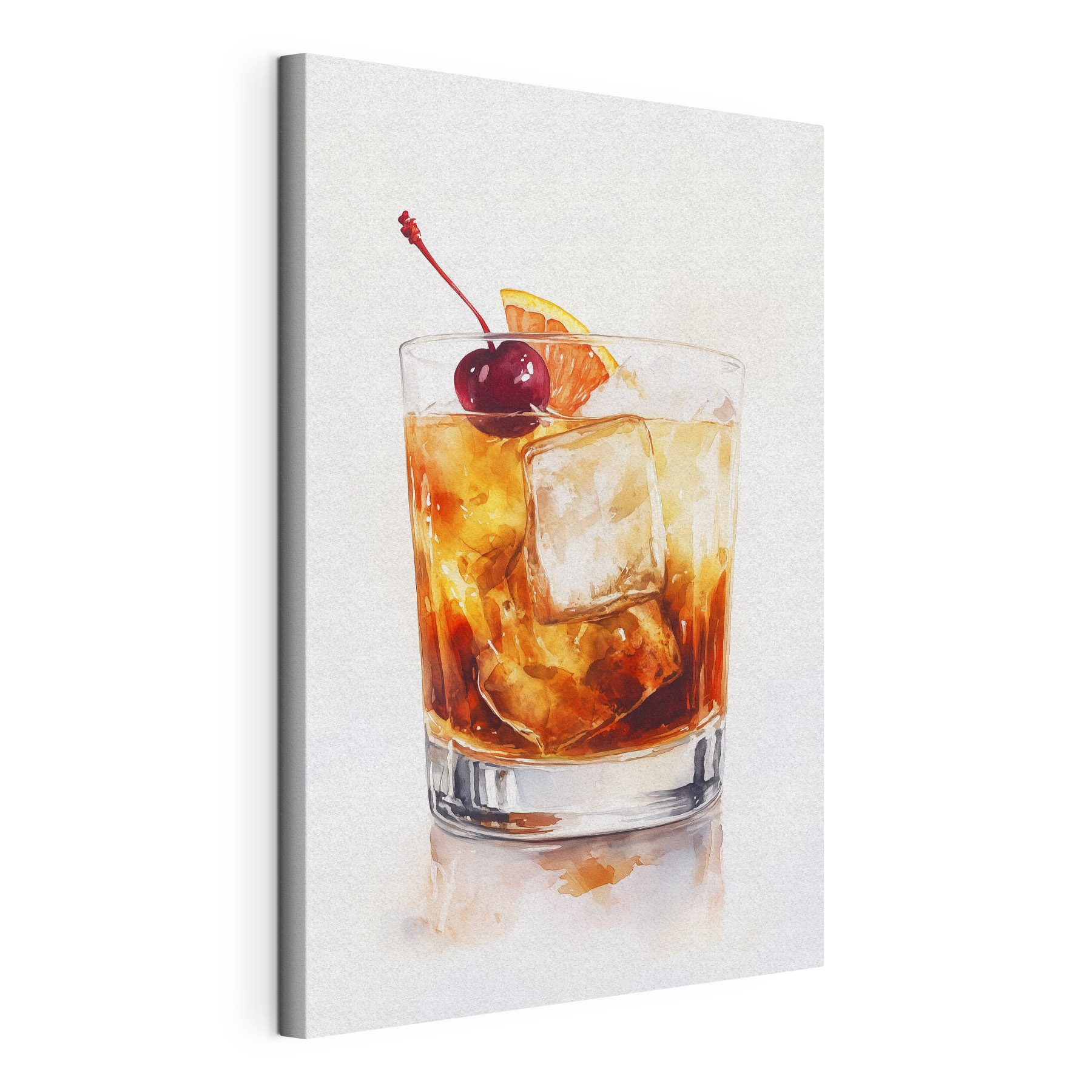 Glass with ice and a cherry on top Glass with ice and a cherry on top