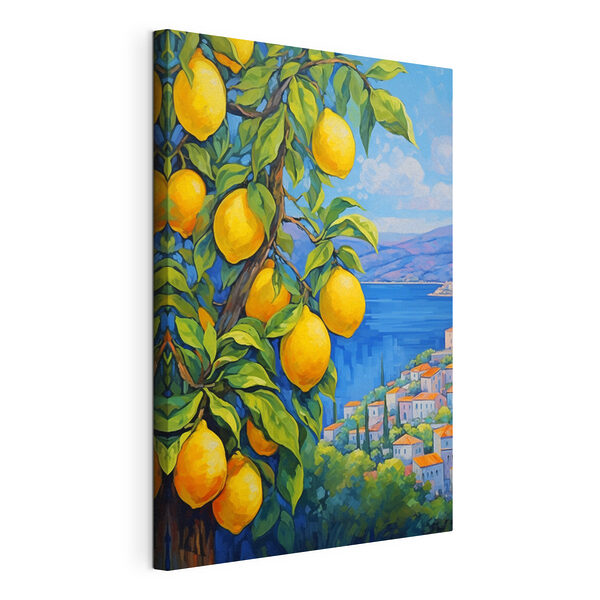 Cuadro de un limonero con una ciudad al fondo Cuadros Cuadro de un limonero con una ciudad al fondo