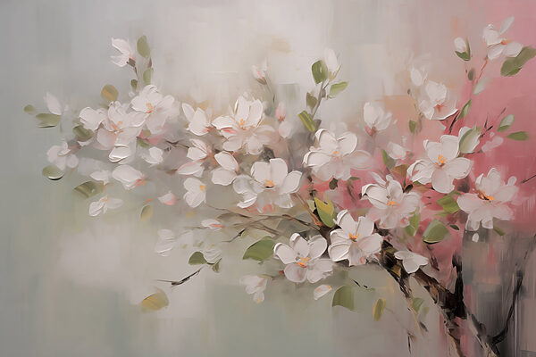 Painting of white flowers