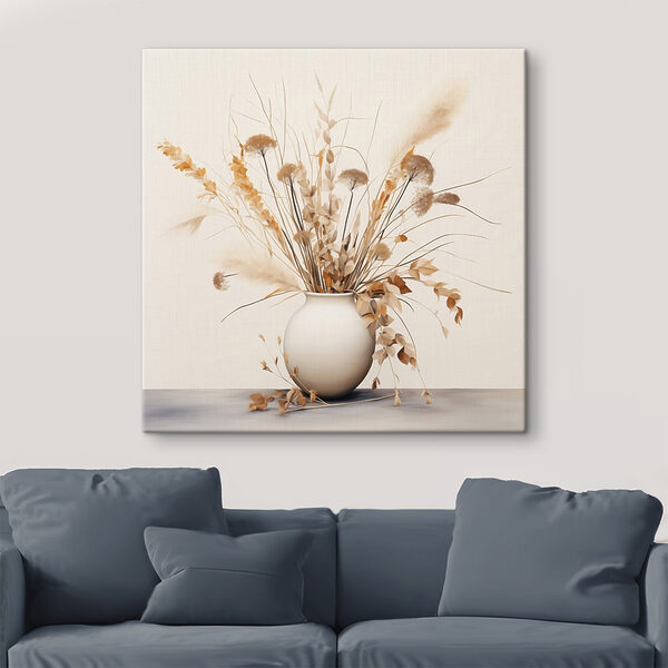 Vase with dried flowers