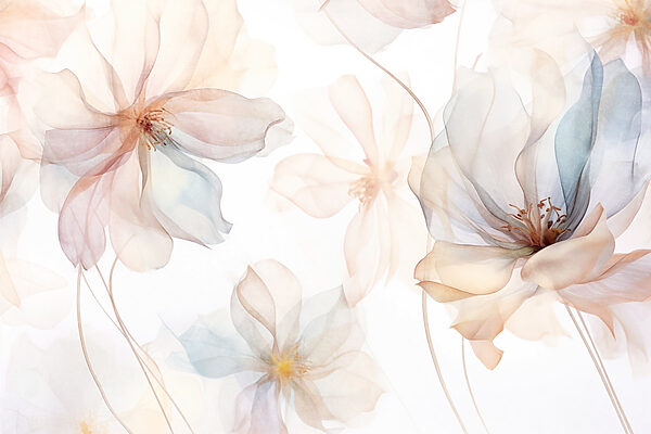 Delicate blooms in soft pastel hues