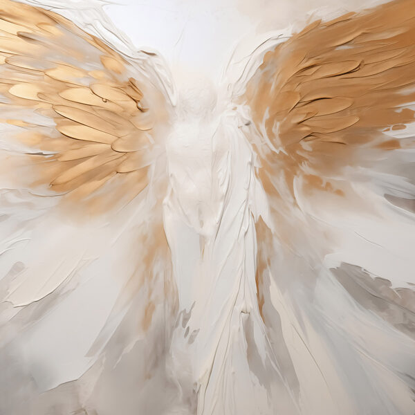 White and brown angel wings