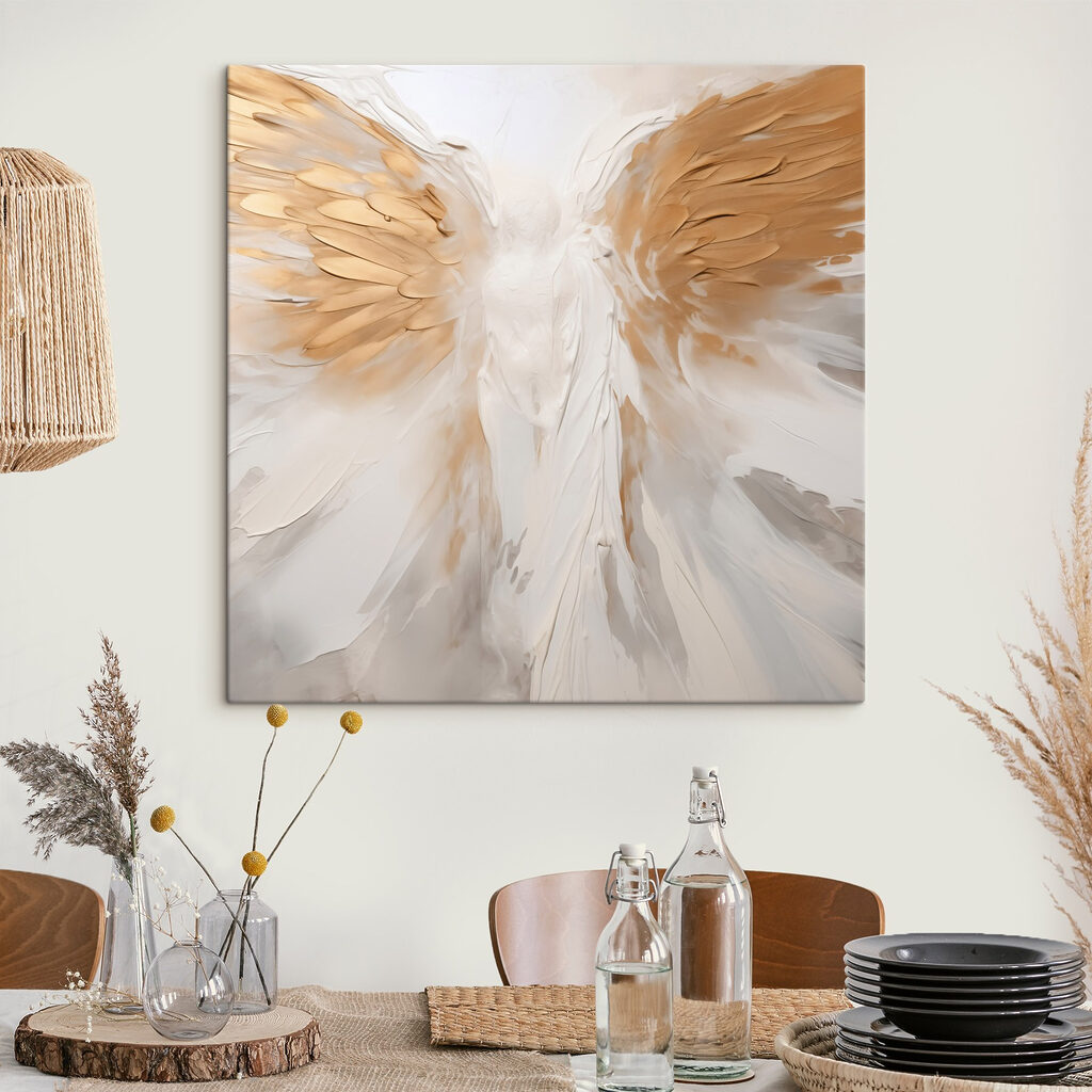 White and brown angel wings