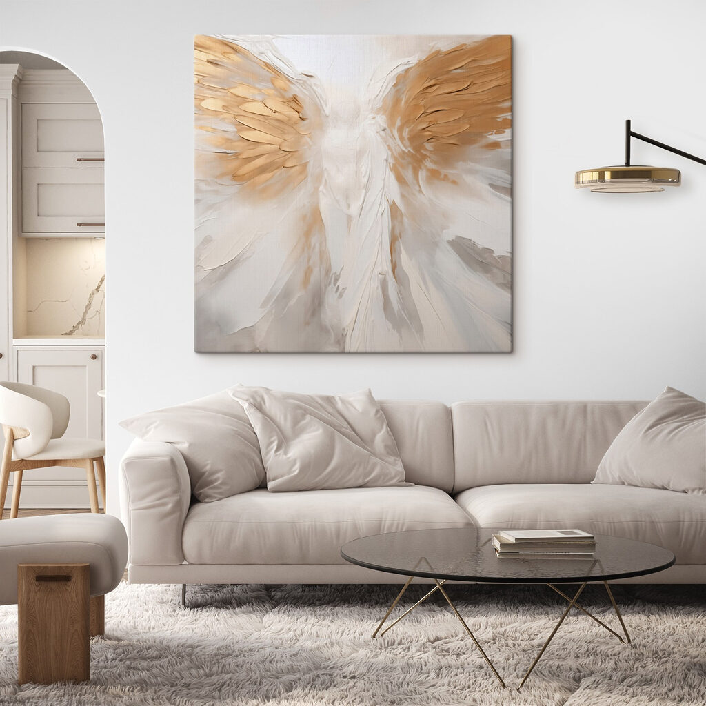 White and brown angel wings