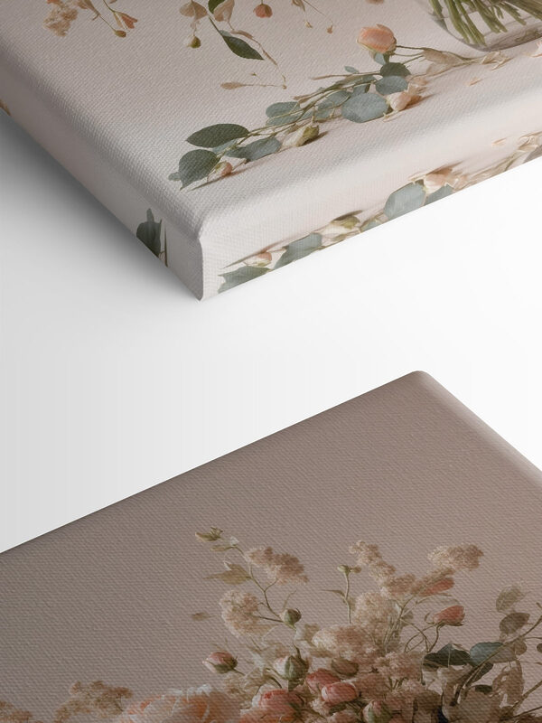 Vase of flowers on a white surface