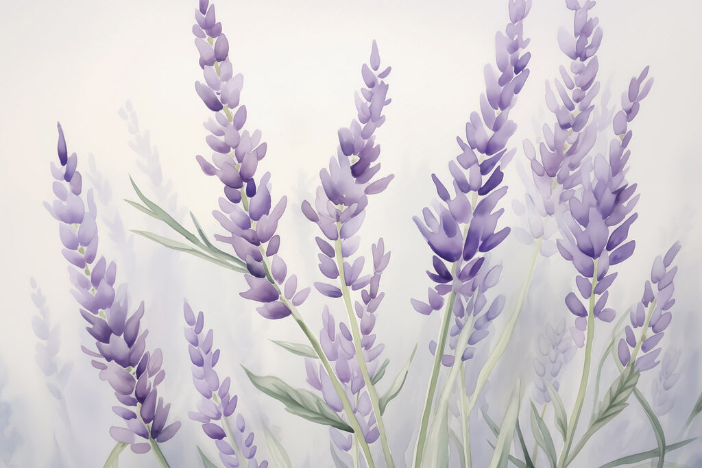 Delicate lavender blooms sway gently