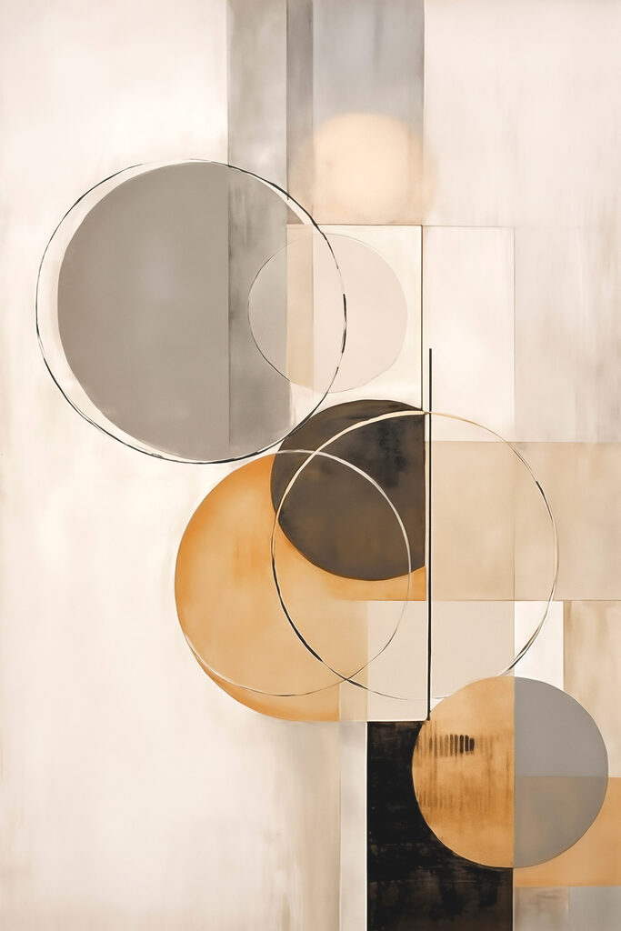 Art piece of art with circles and squares