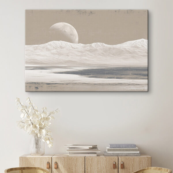 Moon over a snowy mountain