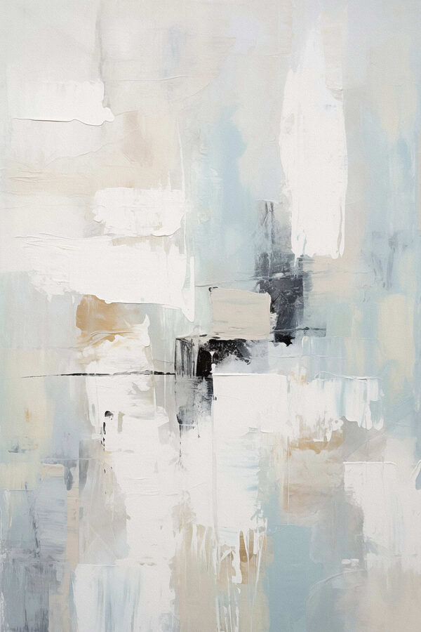 Painting of white and blue