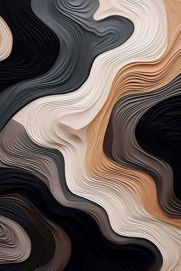 Black and white and brown wavy lines Black and white and brown wavy lines