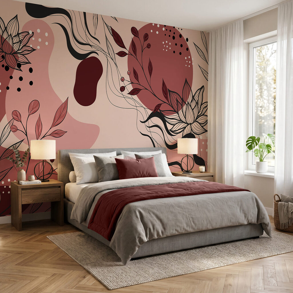 Diseño floral abstracto en tonos suaves