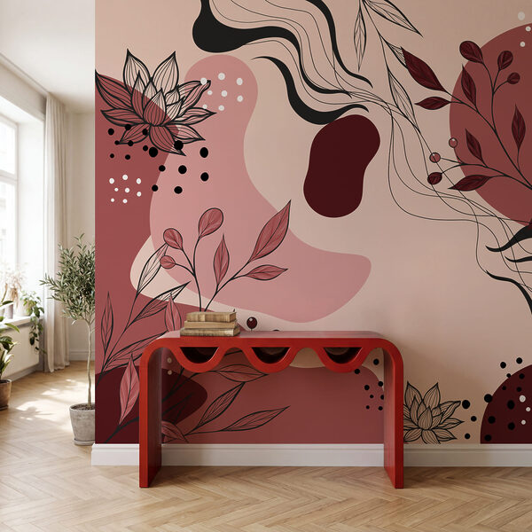 Diseño floral abstracto en tonos suaves