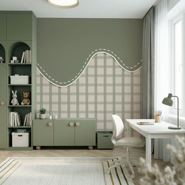Diseño en verde y blanco
