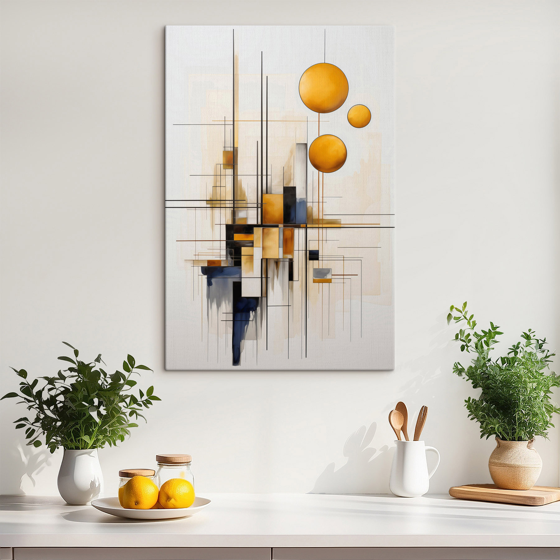 Painting of circles and lines