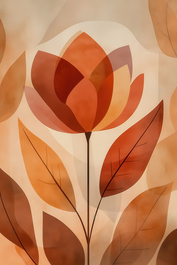 Flower with leaves on it