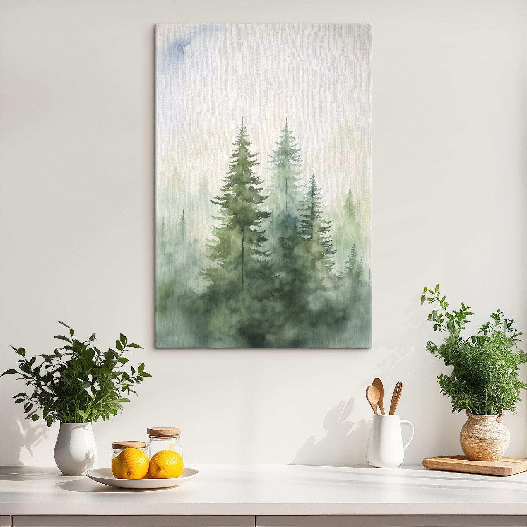 Group of trees in fog
