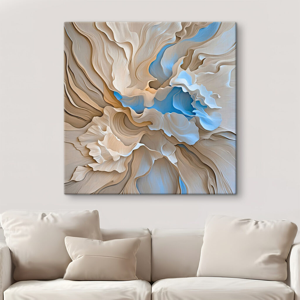 White and blue swirls