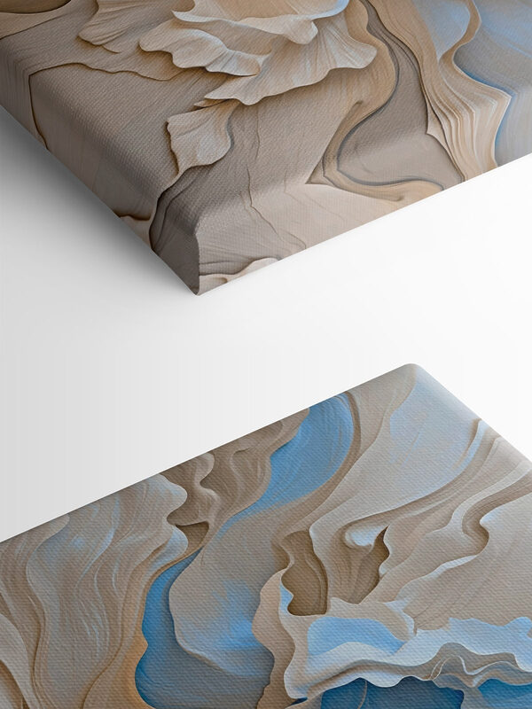 White and blue swirls