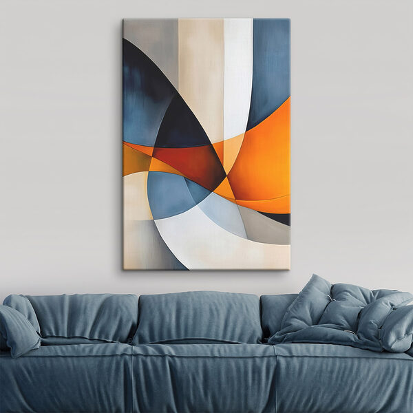 Cuadros Obra de arte colorida con líneas curvas