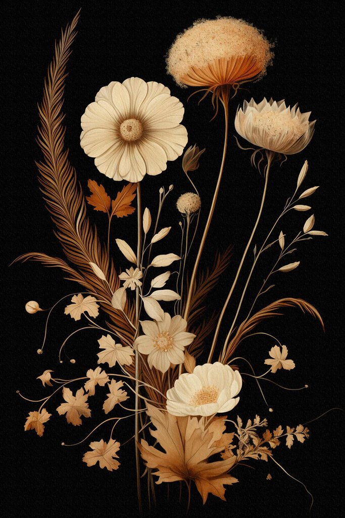 Elegant flowers on a dark background