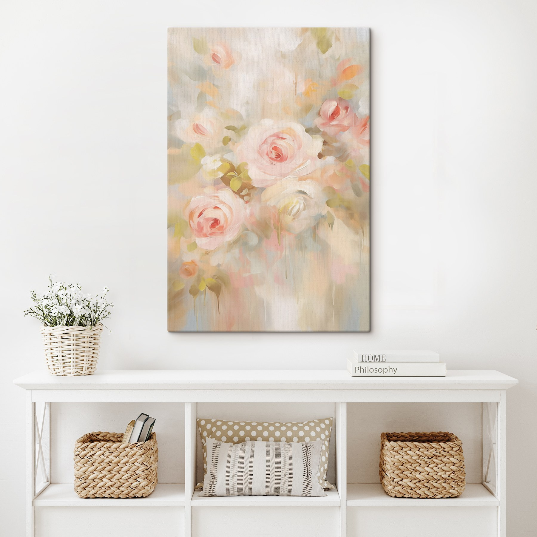 Painting of pink roses