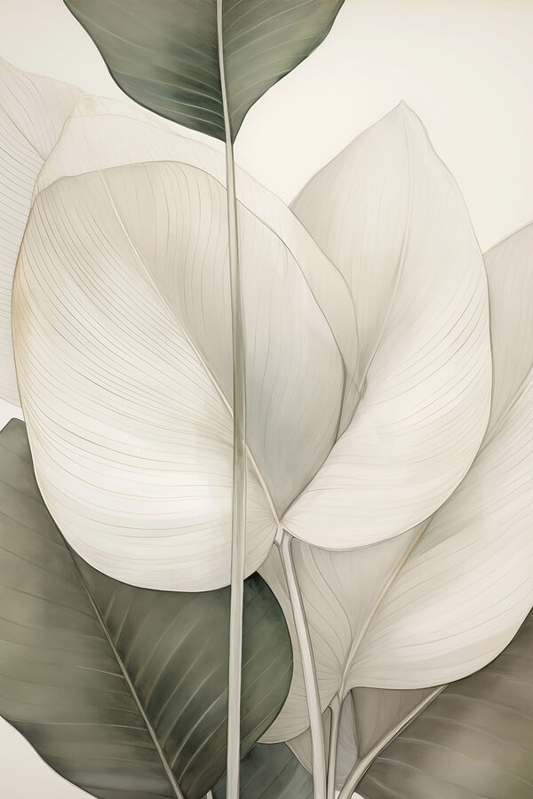 Soft leaves in gentle hues