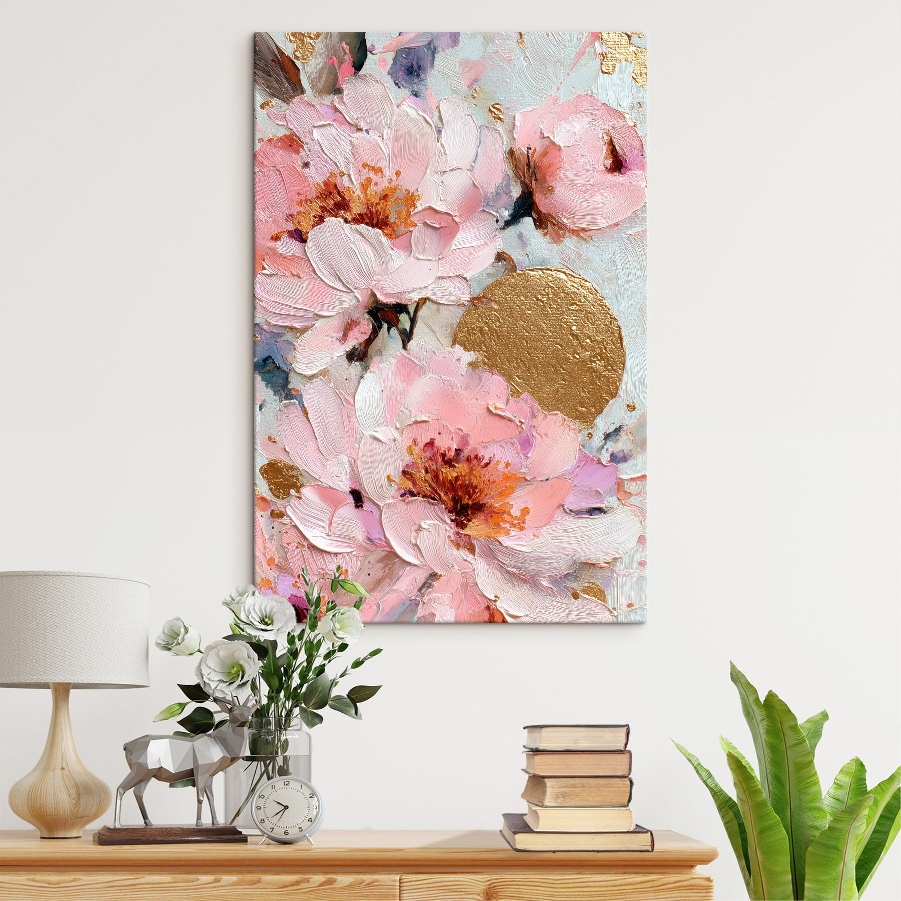 Delicate flowers in soft pastel tones