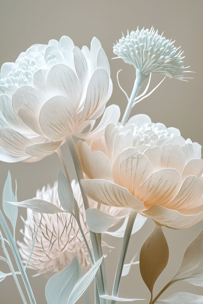 Delicate blooms in soft pastel tones