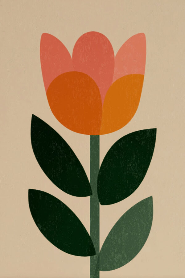 Flower with leaves on a stem