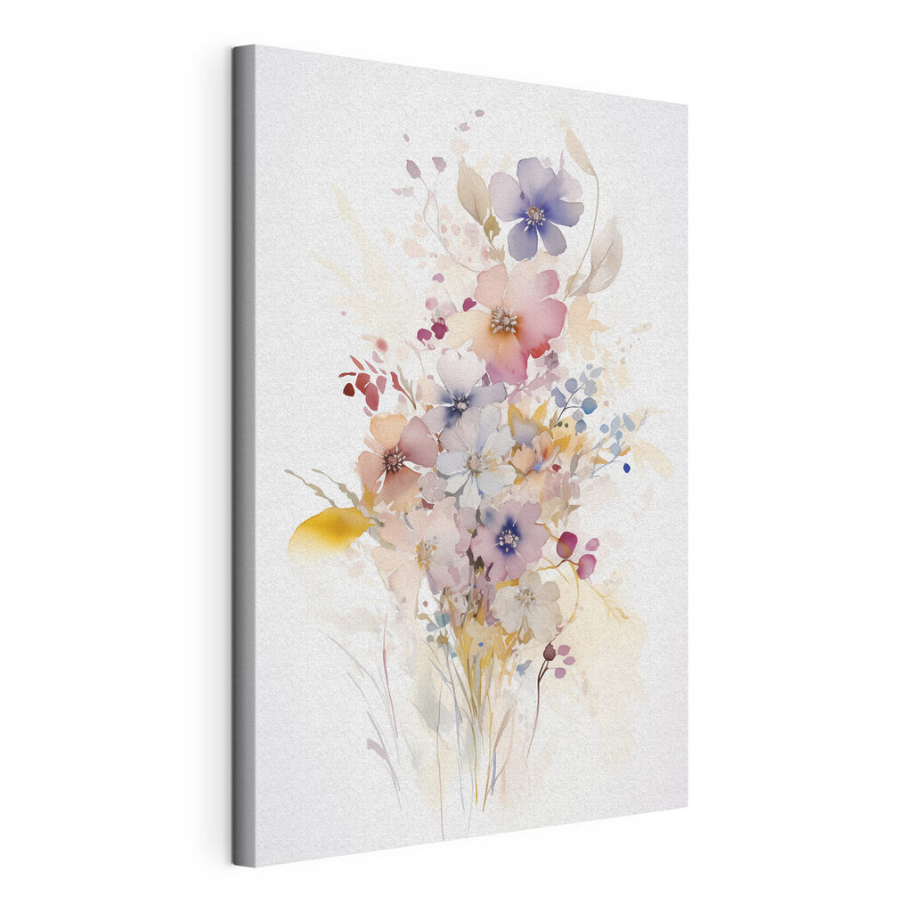 Painting of flowers on a white background
