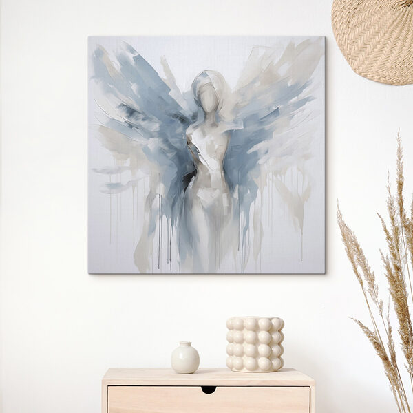 Painting of a woman with wings