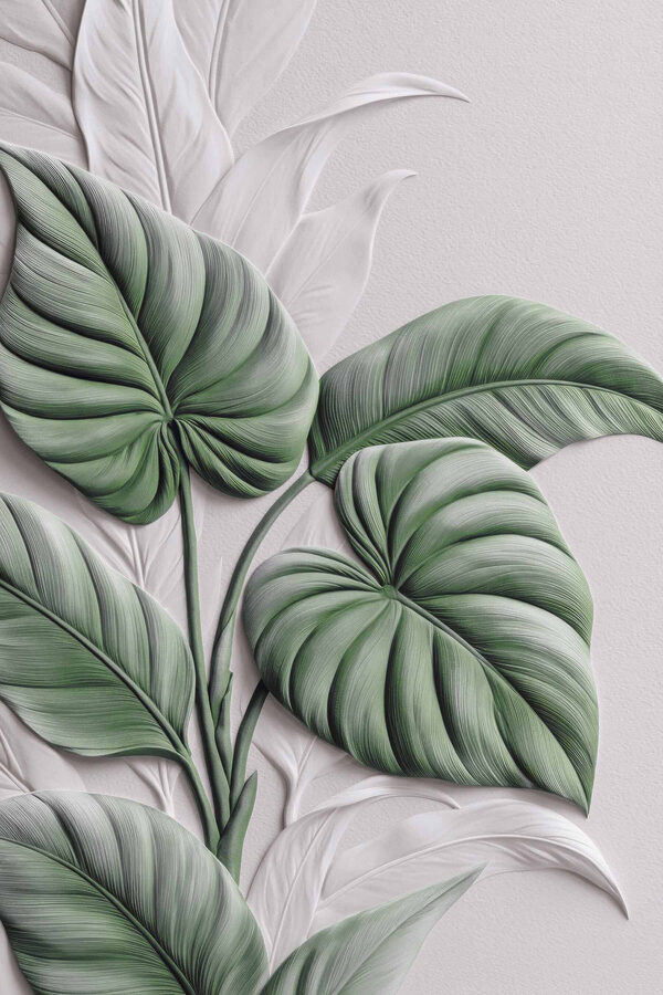 Lush greenery on textured background