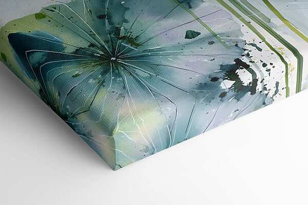 Painting of green and blue leaves