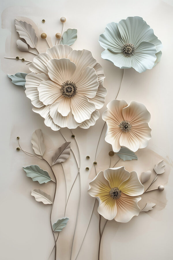 Wall decoration with flowers